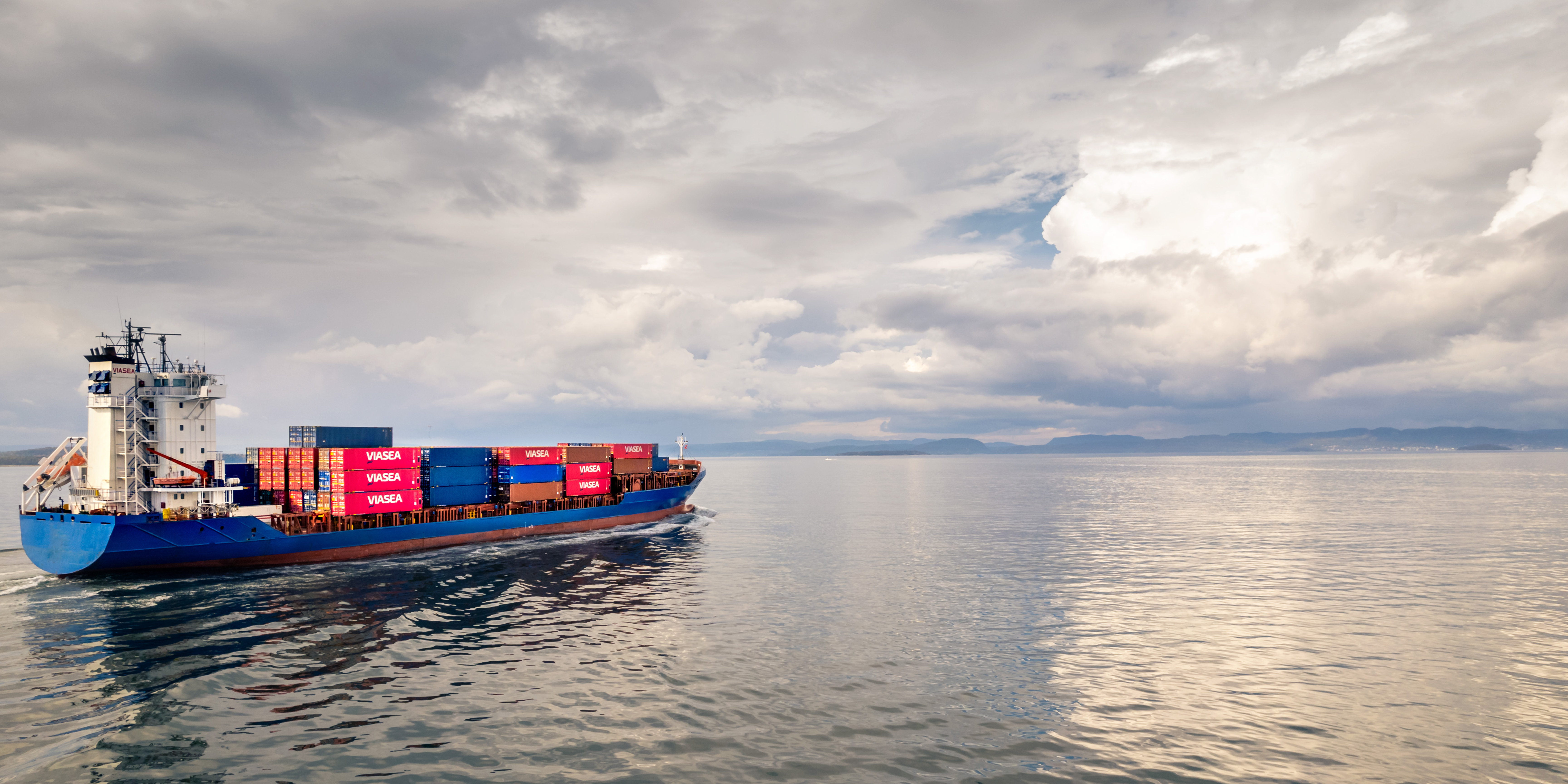 Lithuania, containership leaving port